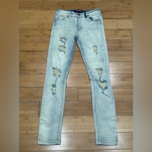 Pheelings Distressed Slim Fit Jeans Men’s 28x31 Light Wash Stretch Rocker Grunge